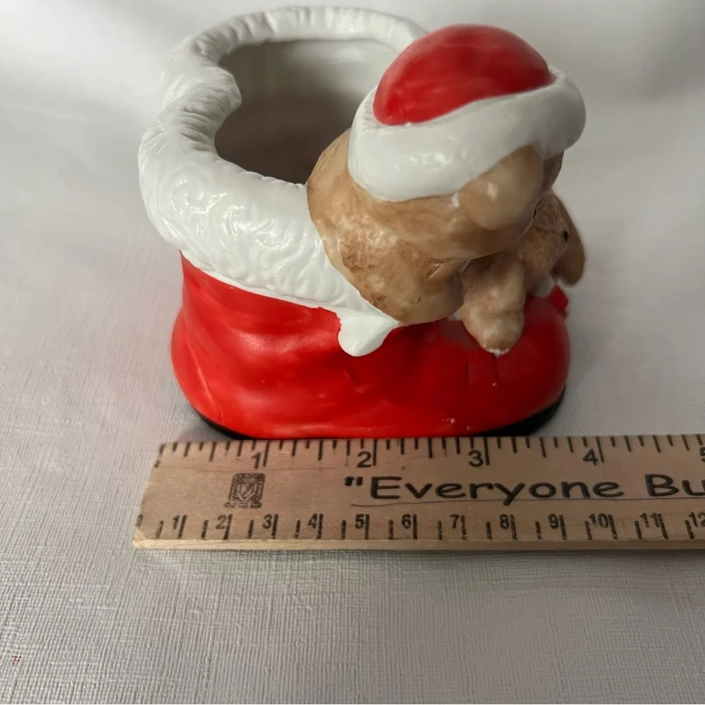 Vintage 1988 House of Lloyd Christmas Teddy Bear Santa Boots Ceramic Fig…